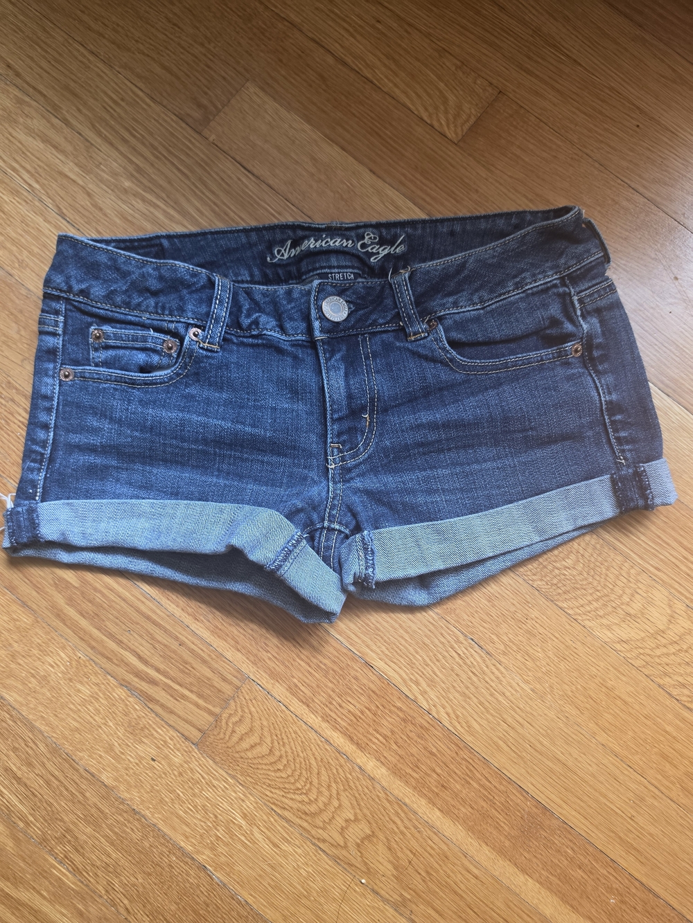 American Eagle Outfitters Indigo Rolled Cuff Denim Shorts
